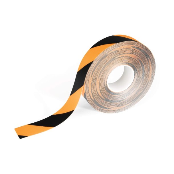 Durable Duraline Markeringstape - 50mm sort/gul PVC - flytbar