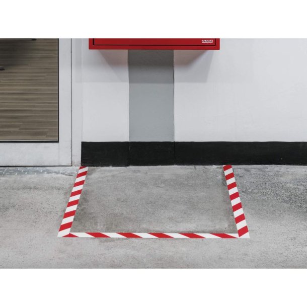 Durable Duraline Markeringstape - 50mm hvid/rd PVC - permanent