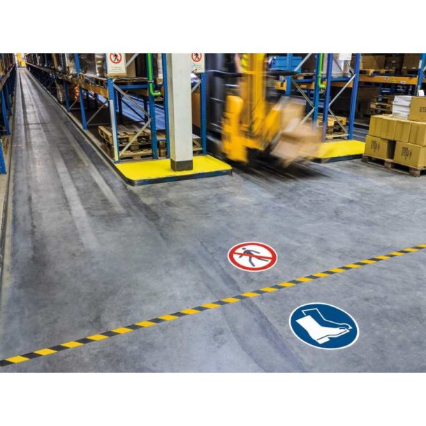 Durable Duraline Markeringstape - 50mm Sort/gul PVC - permanent