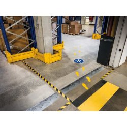 Durable Duraline Markeringstape - 50mm Sort/gul PVC - permanent