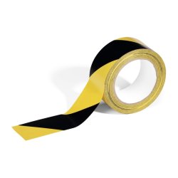 Durable Duraline Markeringstape - 50mm sort/gul PVC - flytbar