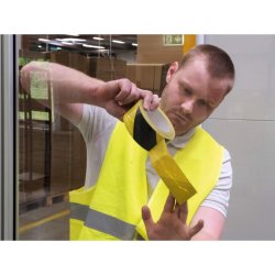 Durable Duraline Markeringstape - 50mm sort/gul PVC - flytbar