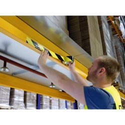 Durable Duraline Markeringstape - 50mm sort/gul PVC - flytbar