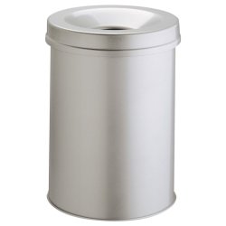 Durable 15 liter Safe selvslukkende papirkurv - gr metal