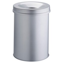 Durable 30 liter Safe selvslukkende papirkurv - gr metal