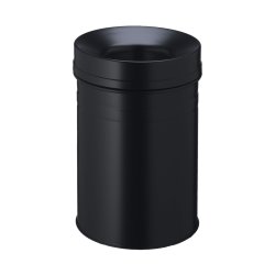 Durable 15 liter Safe+ selvslukkende papirkurv - sort metal