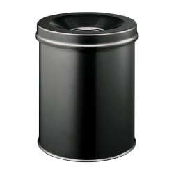 Durable15 liter Safe selvslukkende papirkurv - sort metal