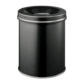 Durable15 liter Safe selvslukkende papirkurv - sort metal