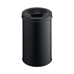 Durable 30 liter Safe selvslukkende papirkurv - sort metal