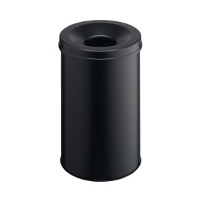Durable 60 liter Safe selvslukkende papirkurv - sort metal