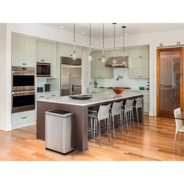 Durable 2x20 liter Sensor Bin - slv metal affaldsspand med sensor