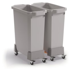 Durable vogn til Affaldsspand - 1 x 60 Liter - gr plast