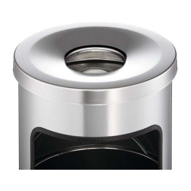 Durable affaldsspand med askebger - 17 liter - Safe slv metal
