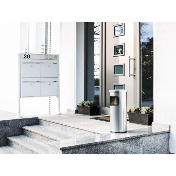 Durable affaldsspand med askebger - 17 liter - Safe slv metal