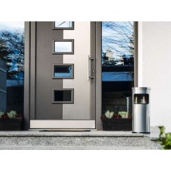 Durable affaldsspand med askebger - 17 liter - Safe slv metal