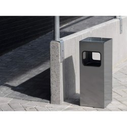 Durable affaldsspand med askebger - 17 liter - gr metal