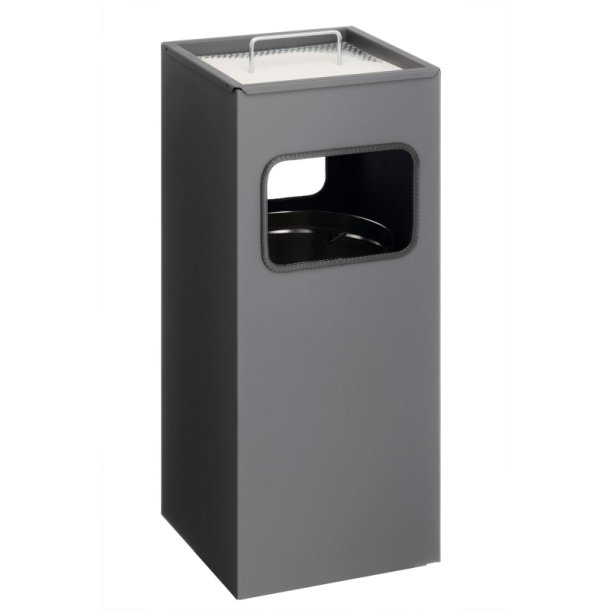 Durable affaldsspand med askebger - 17 liter - gr metal