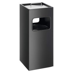 Durable affaldsspand med askebger - 17 liter - sort metal