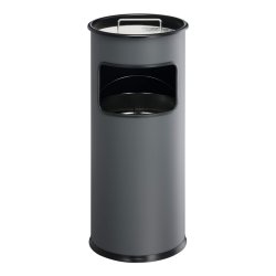 Durable affaldsspand med askebger - 17 liter - gr metal