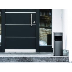 Durable affaldsspand med askebger - 17 liter - gr metal