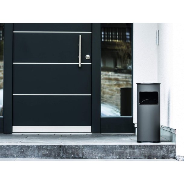 Durable affaldsspand med askebger - 17 liter - gr metal