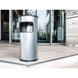 Durable affaldsspand med askebger - 17 liter - slv metal