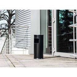 Durable affaldsspand med askebger - 17 liter - sort metal