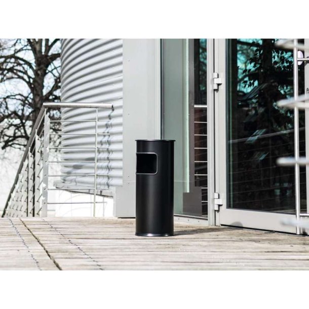 Durable affaldsspand med askebger - 17 liter - sort metal