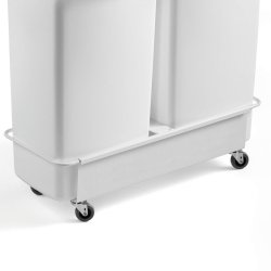 Durable vogn til Affaldsspand - 2 x 40 Liter - hvid metal