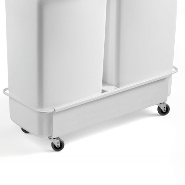 Durable vogn til Affaldsspand - 2 x 40 Liter - hvid metal