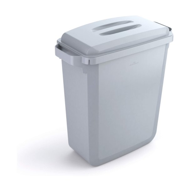 Durable Affaldsspand 60 Liter - hndtag - gr plast