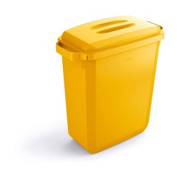 Durable Affaldsspand 60 Liter - hndtag - gul plast
