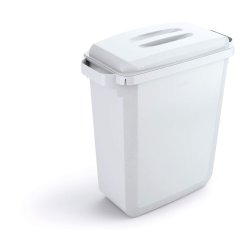 Durable Affaldsspand 60 Liter - hndtag - hvid plast