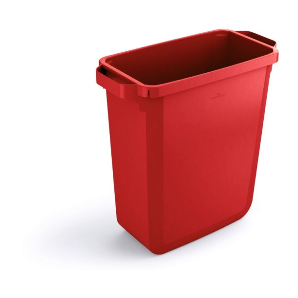 Durable Affaldsspand 60 Liter - hndtag - rd plast