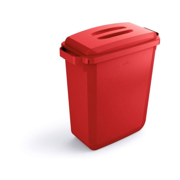 Durable Affaldsspand 60 Liter - hndtag - rd plast