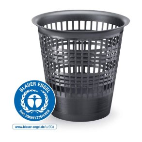 Durable 13 liter Economy papirkurv - m�rkegr� plast hulm�nster