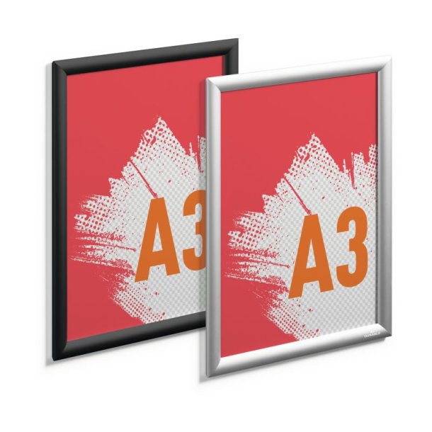 Durable Klikramme A3 Aluminium - sort