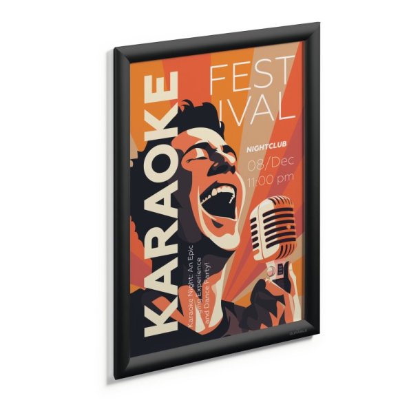 Durable Klikramme A3 Aluminium - sort