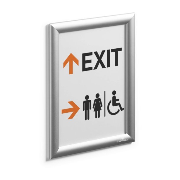 Durable Klikramme A4 Aluminium - slv