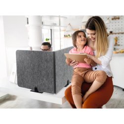 Durable foldbare lyddmpende skrmvg - 120 cm mrkegr filt