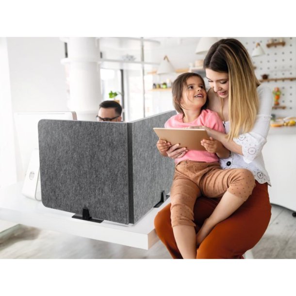 Durable foldbare lyddmpende skrmvg - 120 cm mrkegr filt