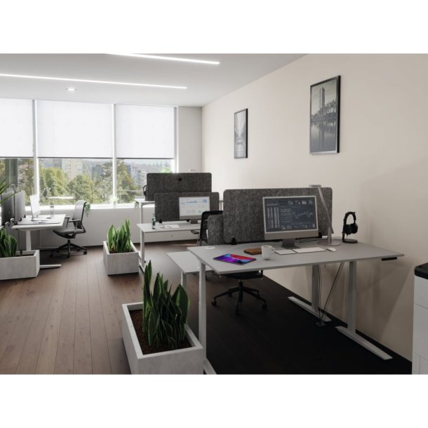 Durable foldbare lyddmpende skrmvg - 120 cm mrkegr filt