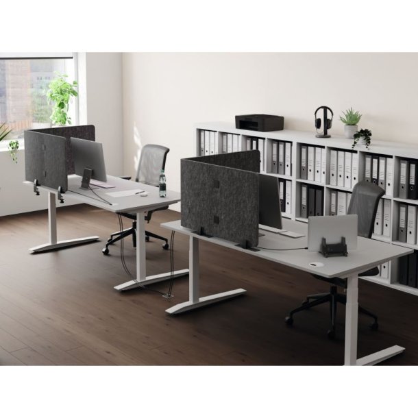 Durable foldbare lyddmpende skrmvg - 160 cm mrkegr filt