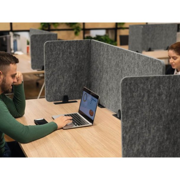 Durable foldbare lyddmpende skrmvg - 160 cm mrkegr filt