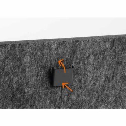 Durable foldbare lyddmpende skrmvg - 160 cm mrkegr filt