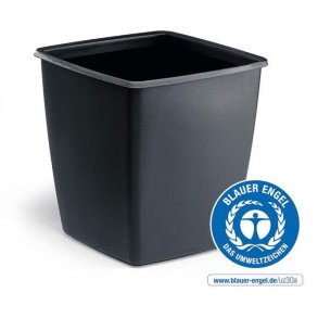 Durable 18 liter Optimo papirkurv - firkantet sort plast