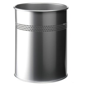 Durable 15 liter metal papirkurv - 30mm hulm�nster s�lv metal