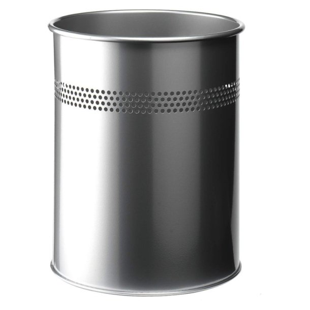 Durable 15 liter metal papirkurv - 30mm hulmnster slv metal