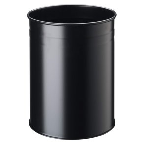 Durable 15 liter metal papirkurv - Dekorativ ring sort metal