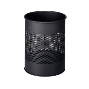 Durable 15 liter metal papirkurv - hulm�nster m�rkegr� metal
